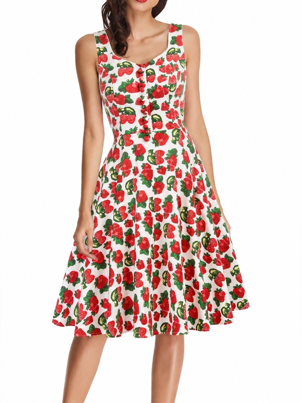 Belle Pogue Strawberry Print Dress - Size S - Like New 🍓
